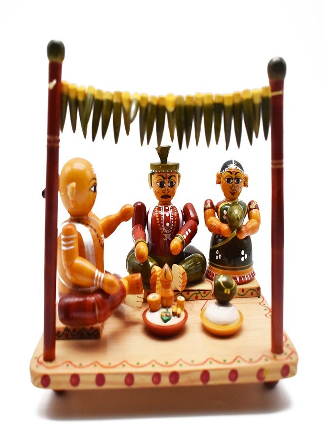 justhandmade Wooden Marriage Couple Stage Set | Pelli Mandapam Set | Kalyana Set |Home Decor Showpiece | Gift - Image 1